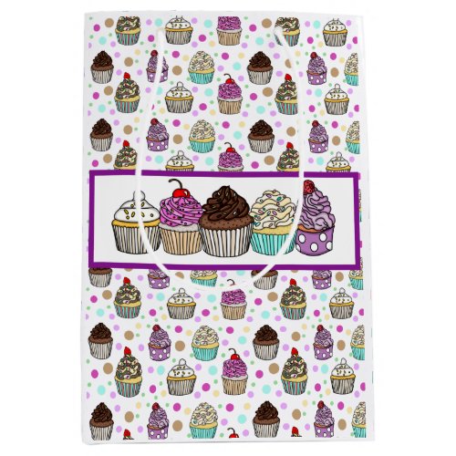 Pretty Whimsical Cupcakes   Medium Gift Bag