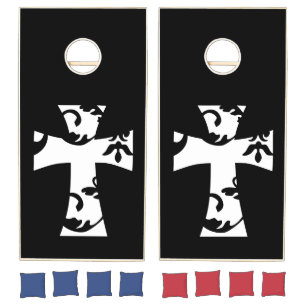 pretty whimsical FLORAL CROSS   Cornhole Set