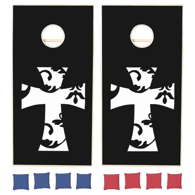 pretty whimsical FLORAL CROSS | Cornhole Set (Set)