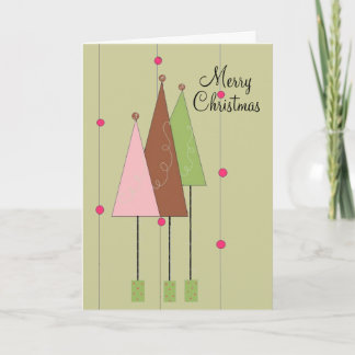 Pretty Whimsical Trees Holiday Card