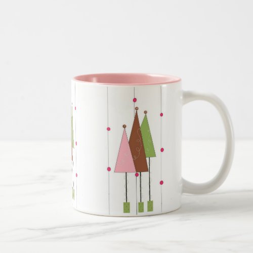 Pretty Whimsical Trees Two_Tone Coffee Mug