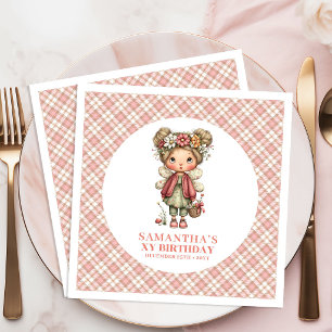 Pretty Whimsy Fairy Pastel Floral 3rd Birthday  Paper Dinner Napkins