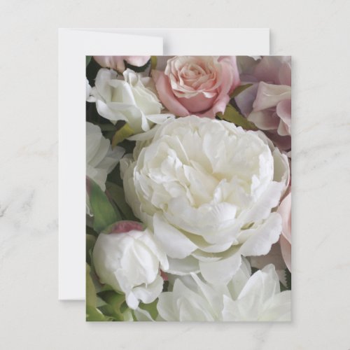 Pretty white and peach peony floral blank cards