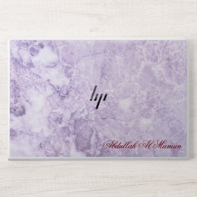 Pretty white and purple marble colour laptop skin. HP laptop skin (Front)