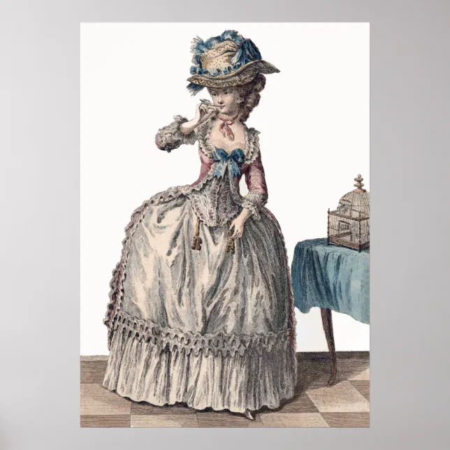 Pretty White Antique French Regency Fashion Poster | Zazzle