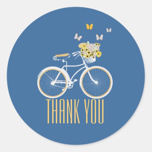 Pretty White Bicycle Bridal Shower Sticker