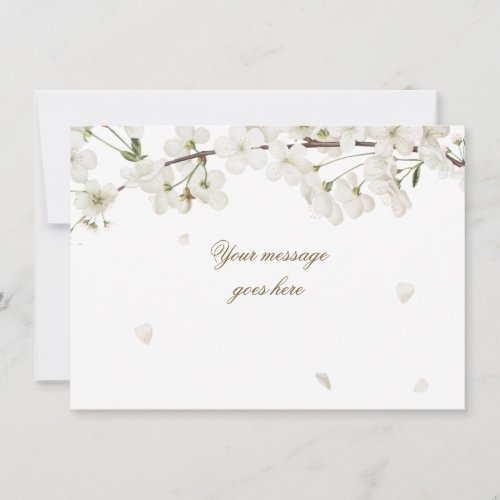 Pretty White Blossom Add Your Message Thank You Card
