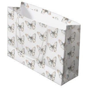 Pretty White Butterfly Bridal Shower Large Gift Bag