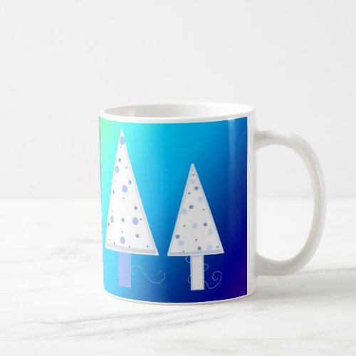 Pretty White Christmas Trees Coffee Mug