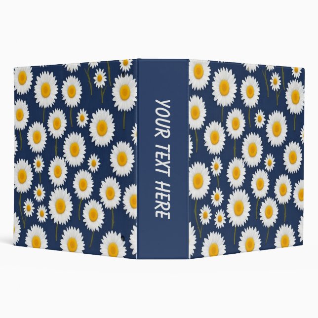 Pretty White Daisies 3 Ring Binder (Background)