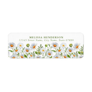 Pretty White Daisies Return Address Labels