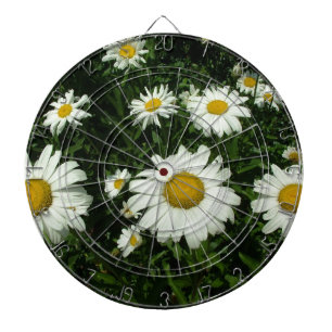 pretty white daisy flowers. dart board