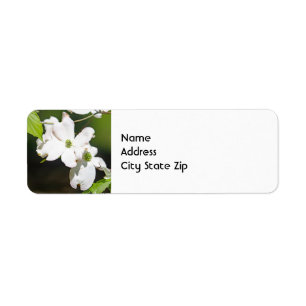 Pretty White Dogwoods Floral Photo Label