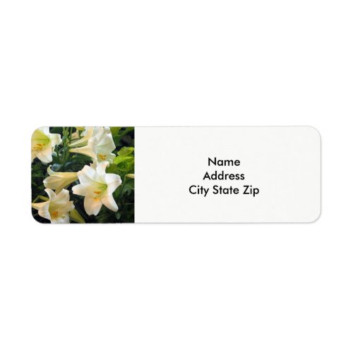 Pretty White Easter Lilies Floral Photo Label