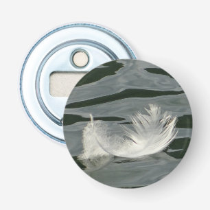 Pretty white feather bottle opener