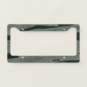 Pretty white feather license plate frame