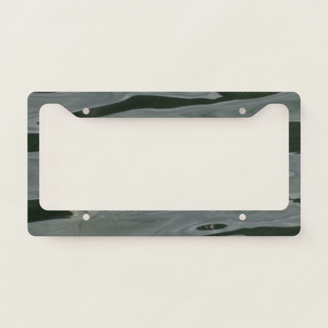 Pretty white feather license plate frame (Front)