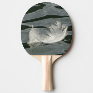 Pretty white feather ping pong paddle