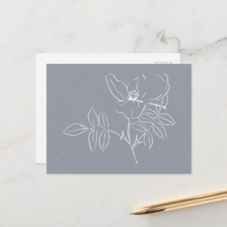 Pretty White Flower Doodle Postcard
