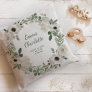 Pretty White Flowers and Greenery Baby Birth Stats Throw Pillow