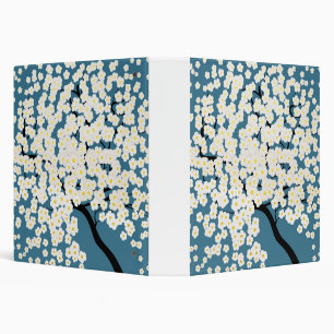 Pretty White Flowers Blossom Tree Art 3 Ring Binder