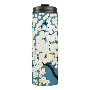 Pretty White Flowers Blossom Tree Art Thermal Tumbler