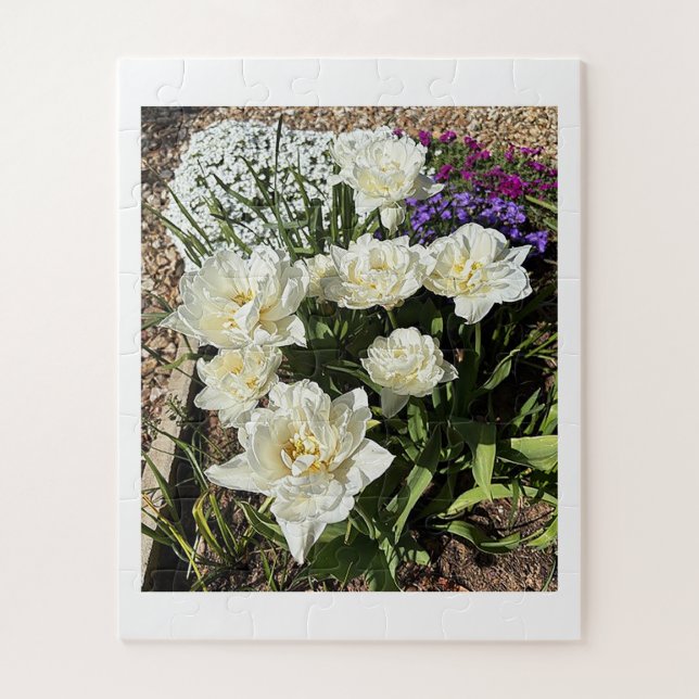 Pretty white flowers floral jigsaw puzzle (Vertical)