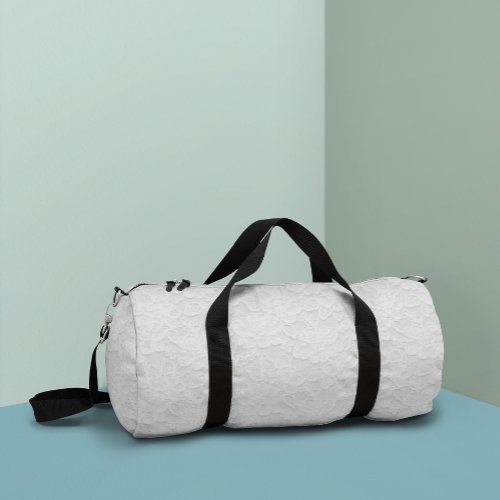 Pretty White Lace Look Delicate Duffle Bag