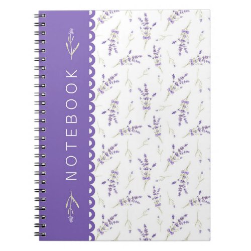 Pretty White & Lavender Floral Aesthetic Notebook