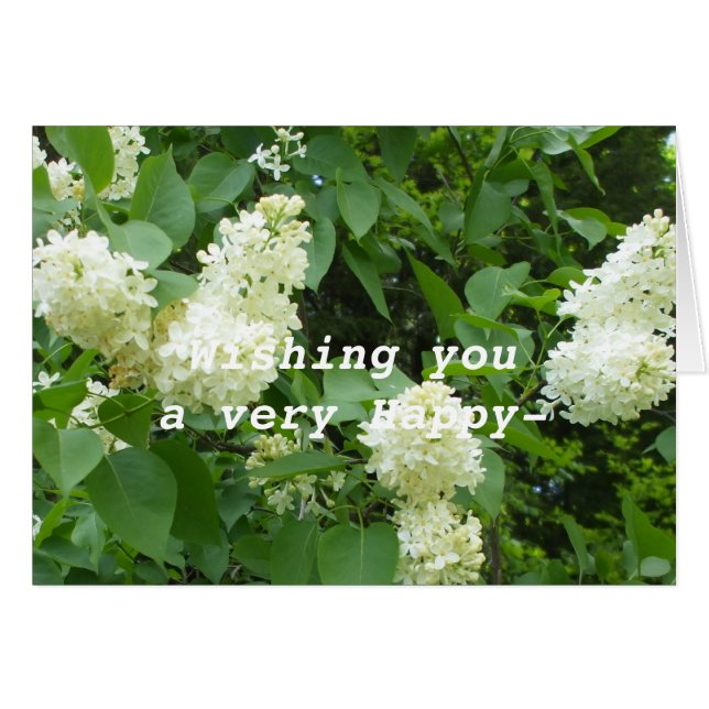 Pretty  White Lilac Bush Cards (Front Horizontal)
