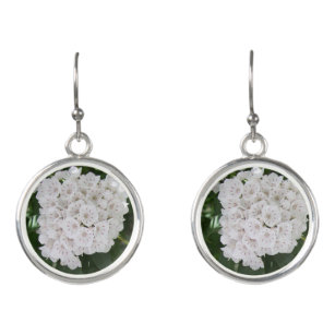 Pretty White Mountain Laurel Floral Earrings