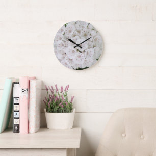 Pretty White Mountain Laurel Floral Wall Clock