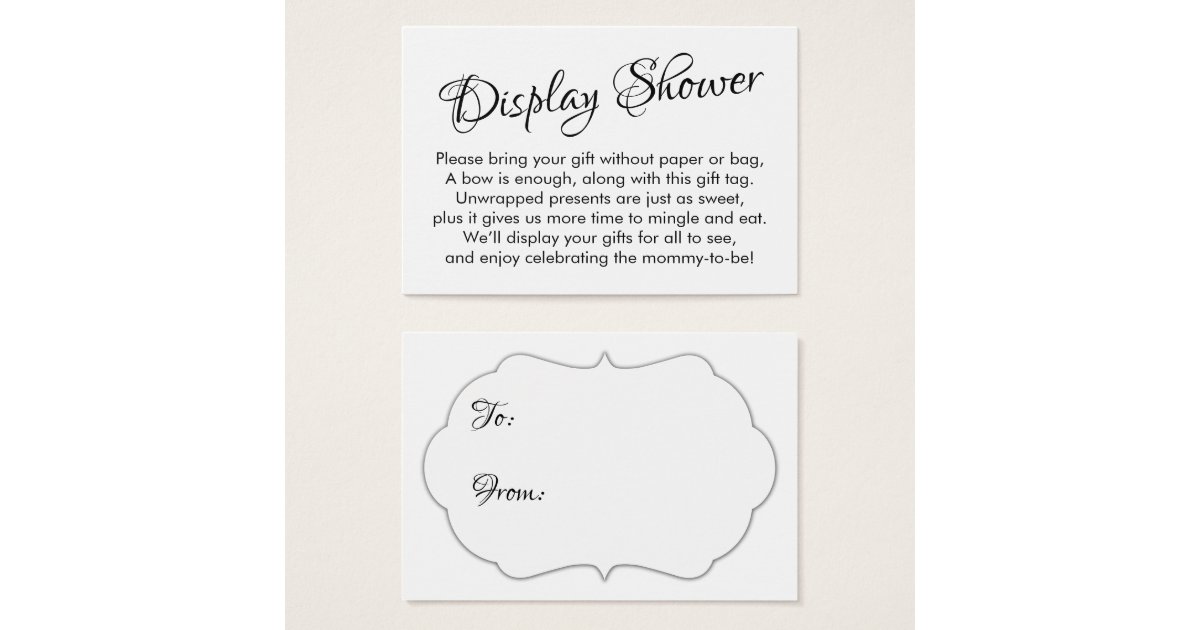 Pretty White No Wrap Baby Shower Gift Card Zazzle Com