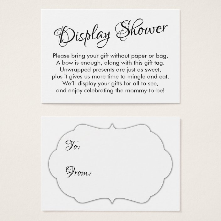 Pretty, White No Wrap Baby Shower Gift Card Zazzle
