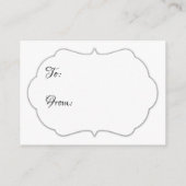 Pretty, White No Wrap Bridal Shower Gift Card (Back)