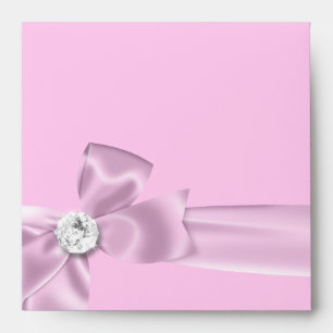 Pretty White Pink Bow Diamond Images Envelope