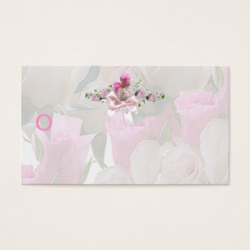 Pretty White Pink Floral Business Card Template