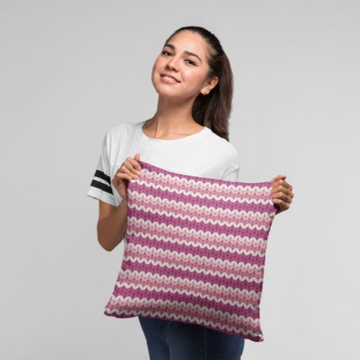 Pretty White Pink Knitting Design