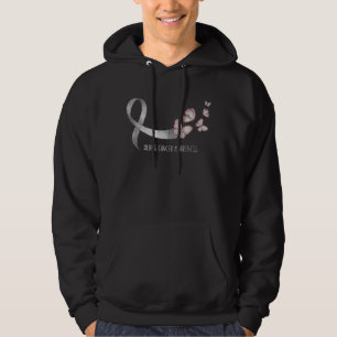 Pretty White Ribbon Support Lung Cancer Awareness Hoodie