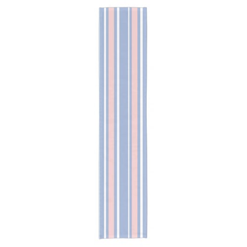 Pretty white serenity and quartz striped pattern short table runner