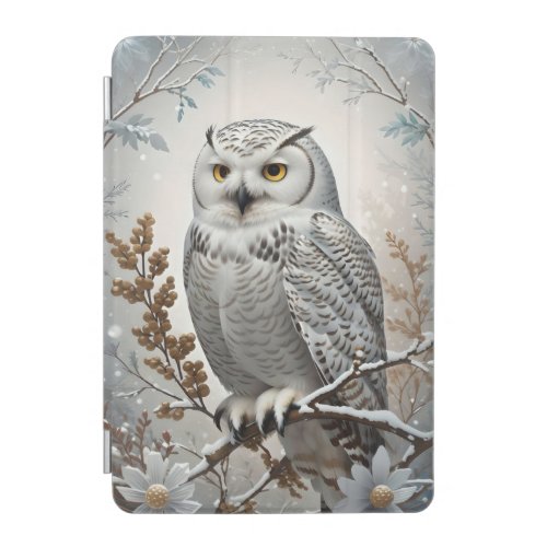 Pretty White Snowy Owl Winter iPad Mini Cover
