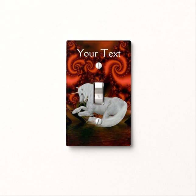 Pretty White Unicorn Horse Animal Art Light Switch Cover (In Situ)
