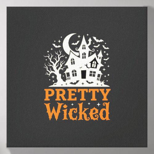 Pretty Wicked Halloween Haunted House_1 Canvas Photo Tile