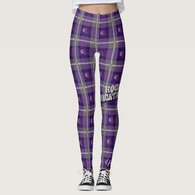 Pretty Wicked "Siren Plaid" Leggings - Purple (Front)