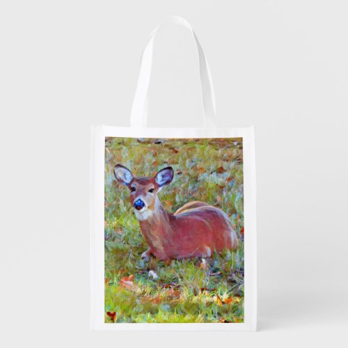 Pretty Wild Deer Fawn Art Eco Grocery Bag