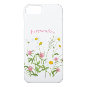Pretty Wild Flowers Daisy Carnation Personalized iPhone 8/7 Case