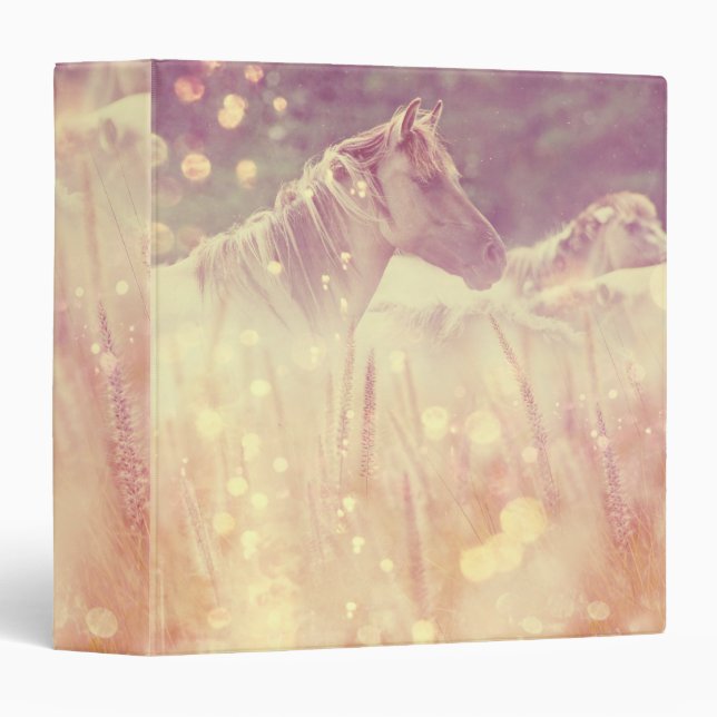 Pretty Wild Mustang Gold Sparkles Horse Binder (Front/Spine)