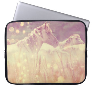 Pretty Wild Mustang Gold Sparkles Horse Laptop Sleeve