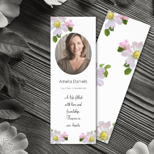 Pretty Wild Rose Funeral Bookmark