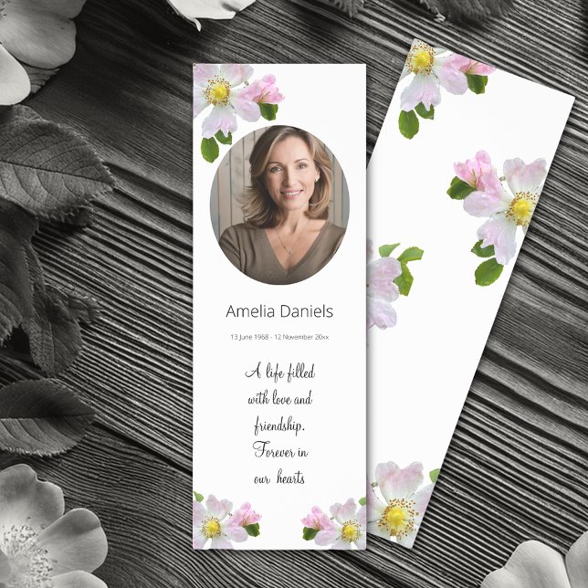 Pretty Wild Rose Funeral Bookmark (Creator Uploaded)
